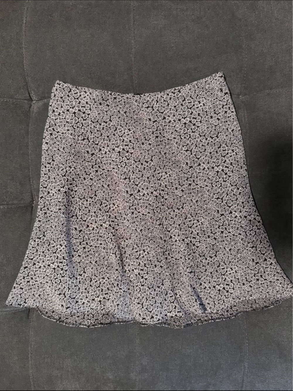 Ann Taylor Black and White Floral Mini Skirt